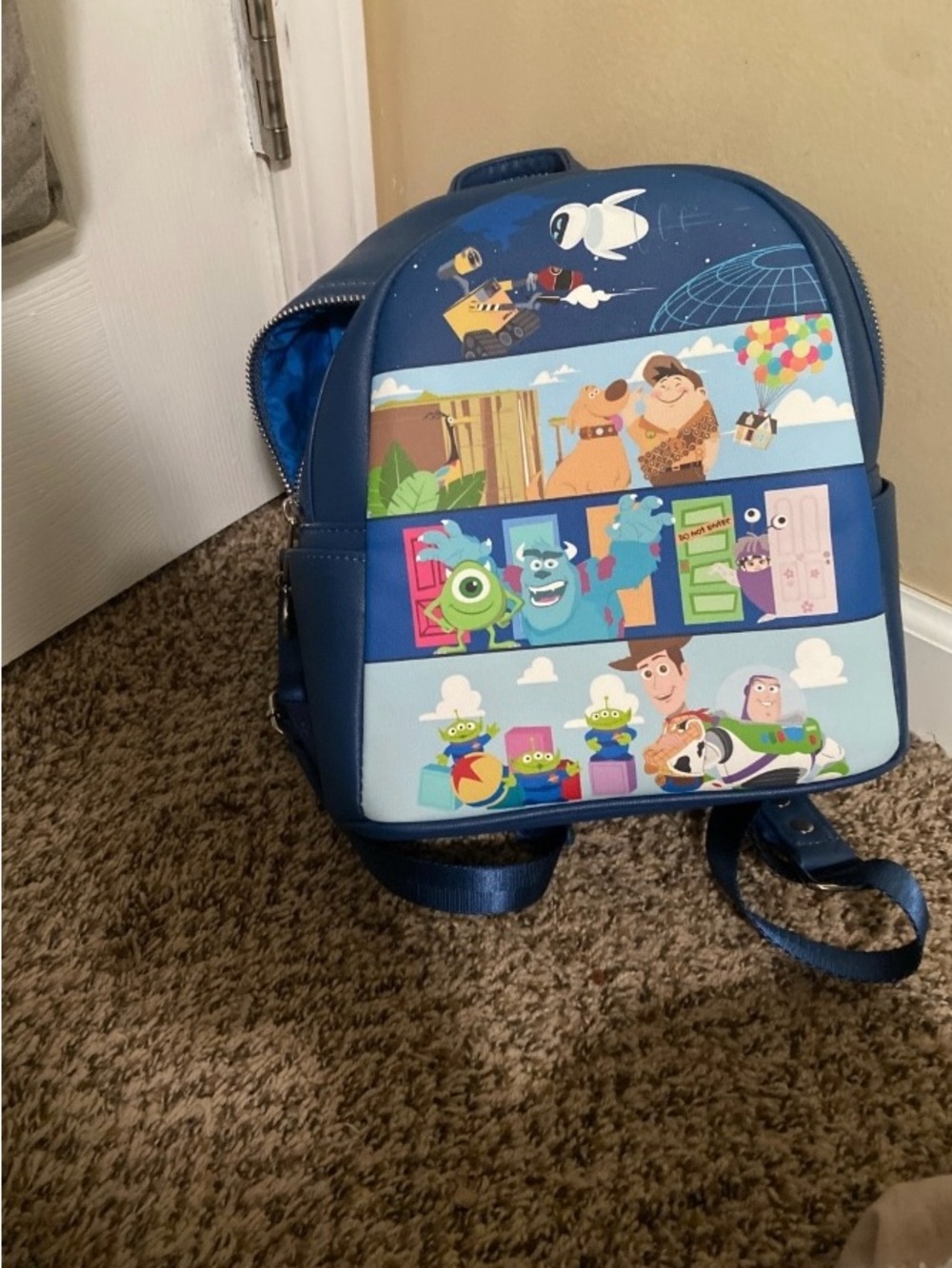 Loungefly Disney Pixar Panel Scenes Up Monsters Toy Story Mini Backpack